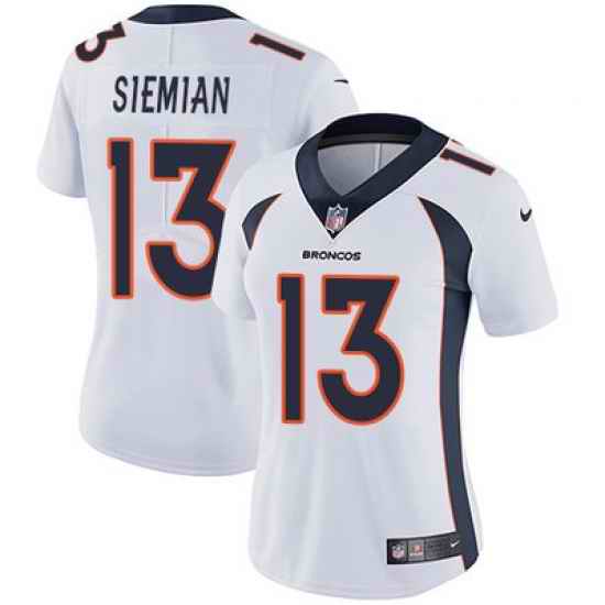 Nike Broncos #13 Trevor Siemian White Womens Stitched NFL Vapor Untouchable Limited Jersey